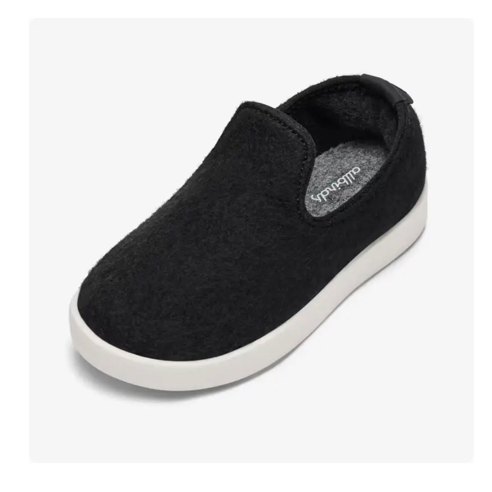 Allbirds Smallbirds Wool Loungers Kids Black White Slip On Sneakers T5 SBLIT5